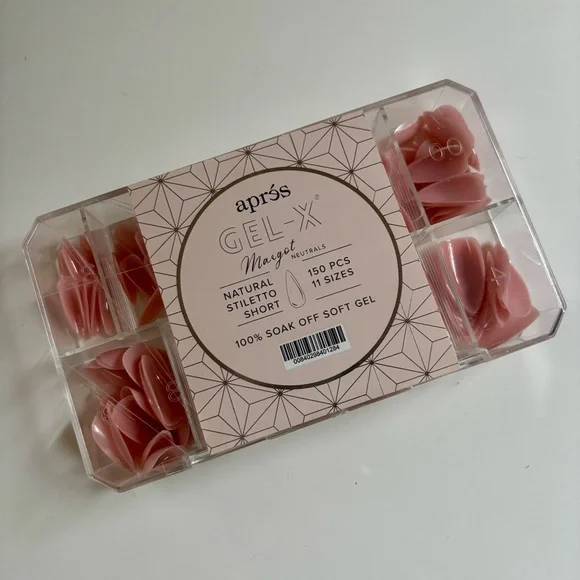 apres GEL-X natural stiletto short gel extensions - "Margot" - Picture 1 of 3